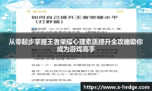 从零起步掌握王者荣耀心理素质提升全攻略助你成为游戏高手