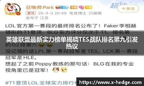 英雄联盟最新实力榜单揭晓TES战队排名第九引发热议