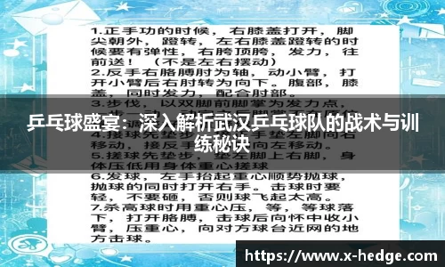 乒乓球盛宴：深入解析武汉乒乓球队的战术与训练秘诀